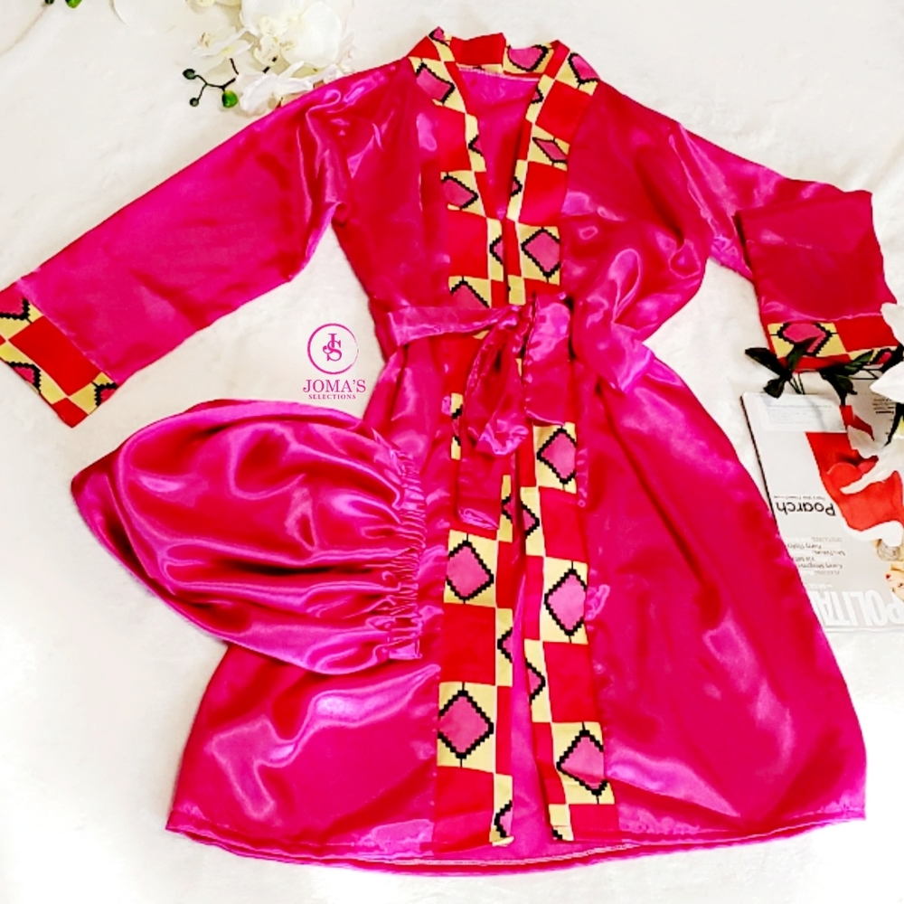 African print robe set